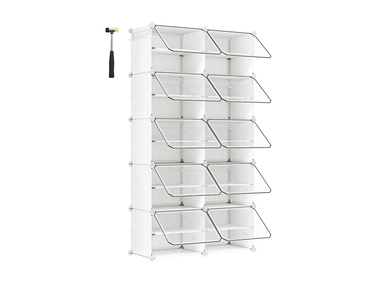 Étagère à chaussures 82x32x152 cm blanc