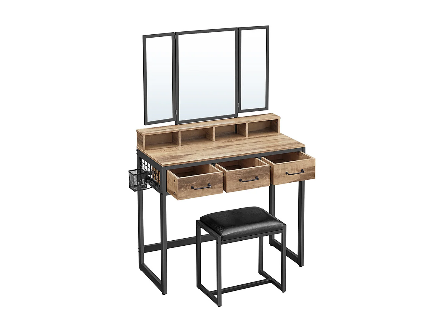 Tocador 90x40x140,8 cm Roble Marrón/Negro