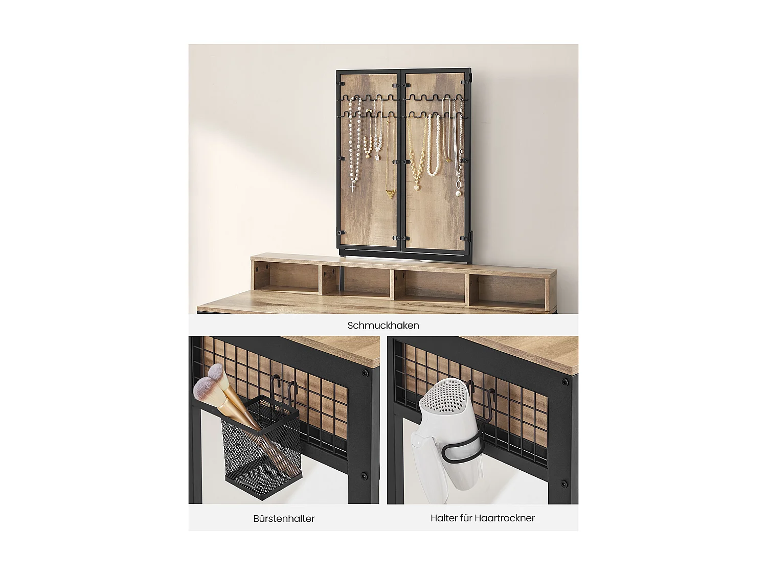 Tocador 90x40x140,8 cm Roble Marrón/Negro