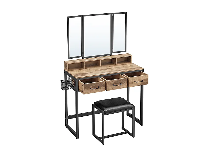 Tocador 90x40x140,8 cm Roble Marrón/Negro