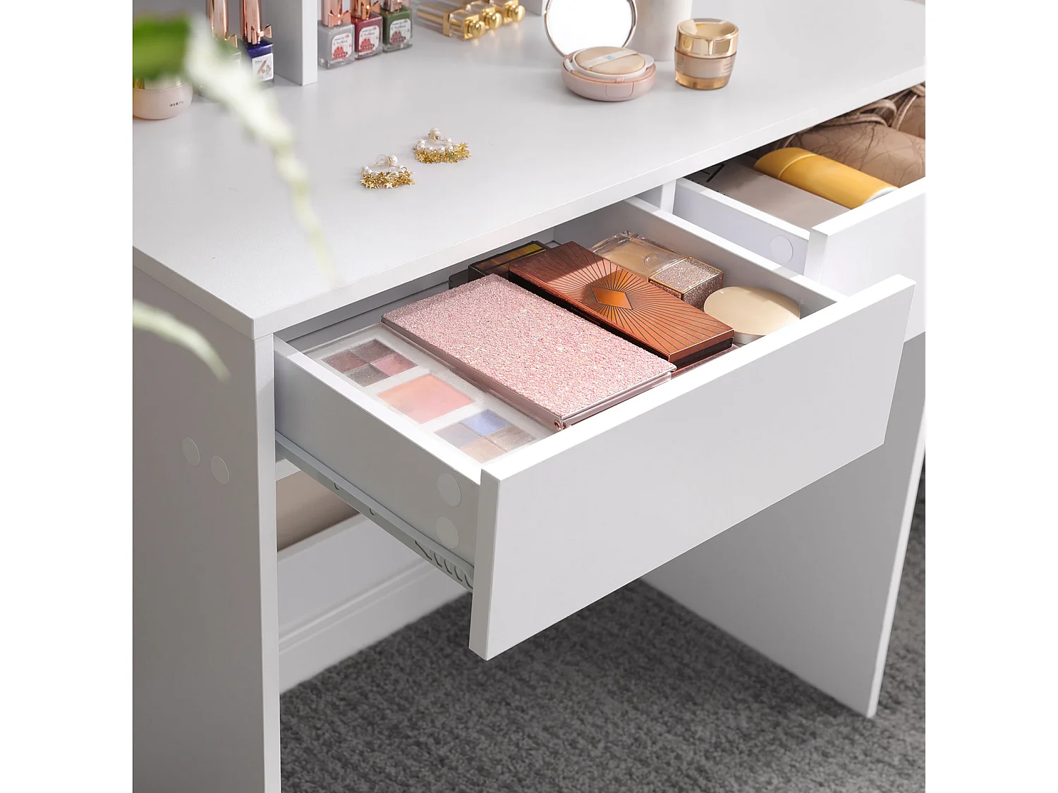 Coiffeuse 100x40x142 cm blanche