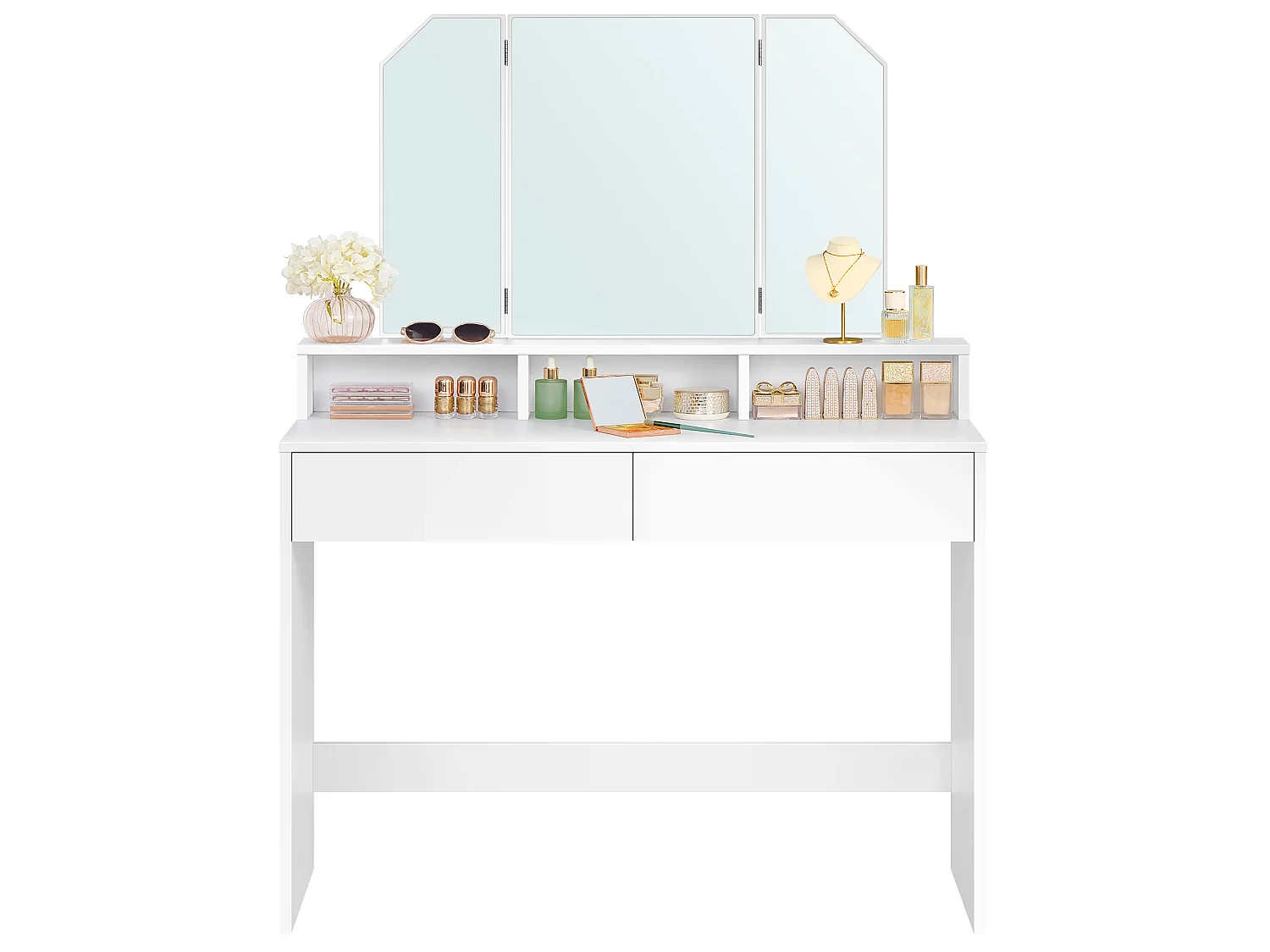 Coiffeuse 100x40x142 cm blanche