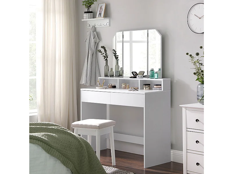 Coiffeuse 100x40x142 cm blanche