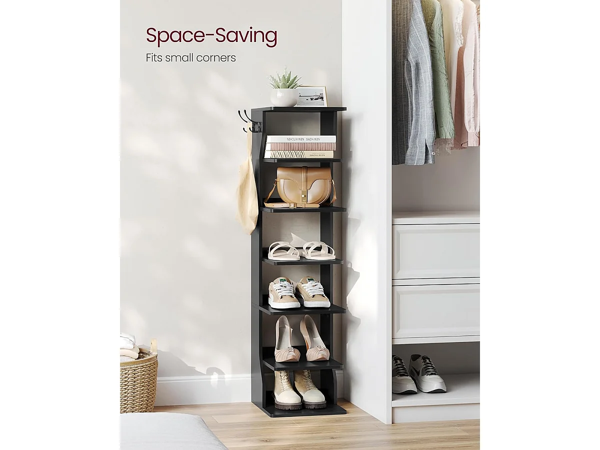 Regał na buty 26,4x30x110,4 cm czarny smukły regał na buty