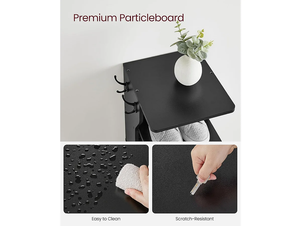 Regał na buty 26,4x30x110,4 cm czarny smukły regał na buty