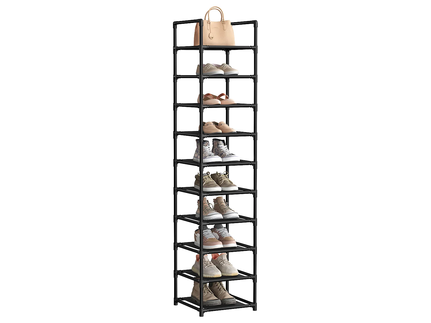 Meuble à chaussures 33x33x173 cm noir