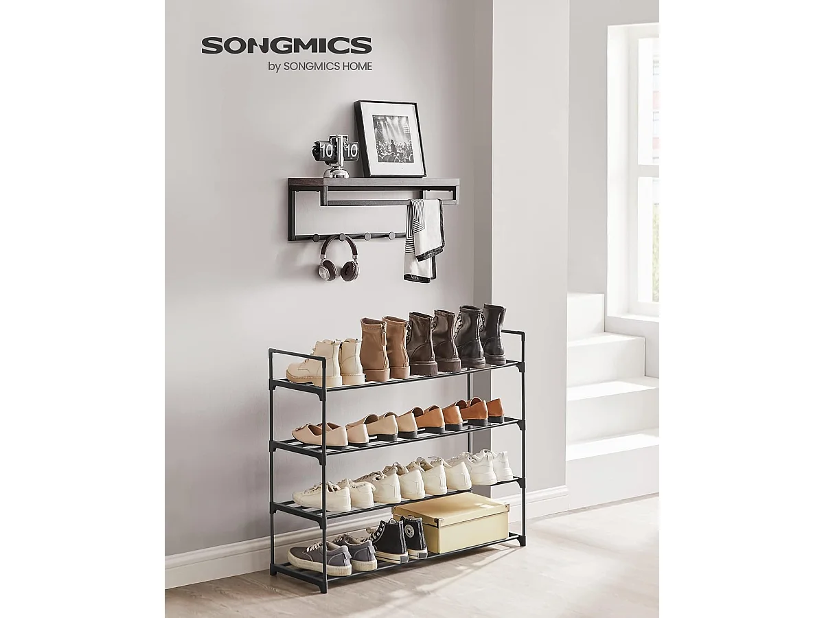 Schuhregal 92x30x74 cm Schwarz