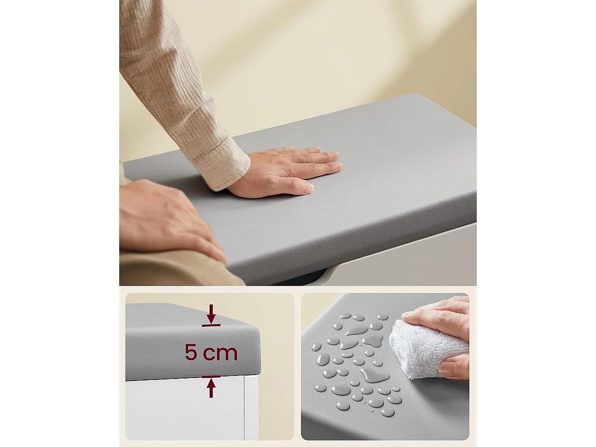 Banc à chaussures 30x60x44 cm blanc