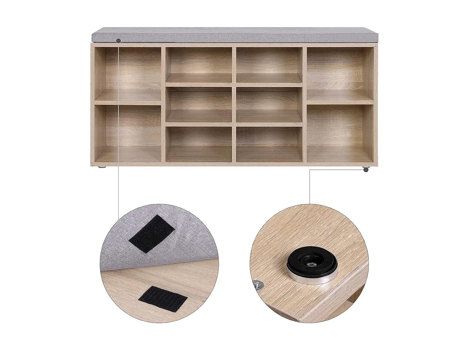 Schuhschrank 104x30x48 cm natur