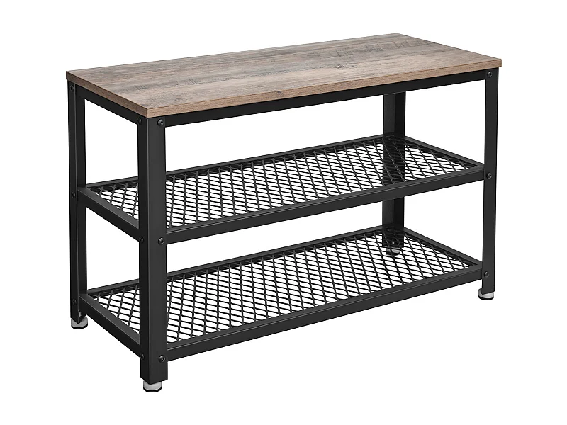 Banc à chaussures 73x30x45 cm greige et noir