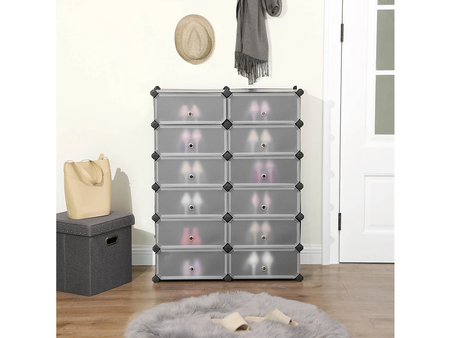 Schuhregal 83x31x105 cm schwarz