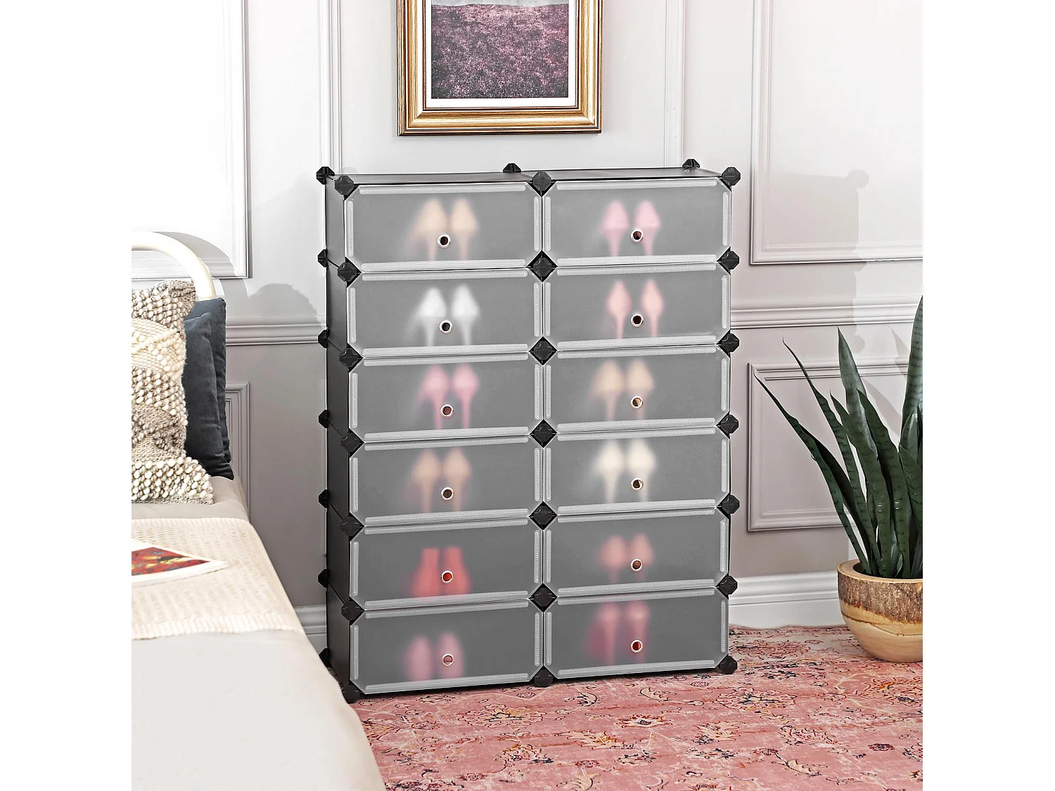 Schuhregal 83x31x105 cm schwarz