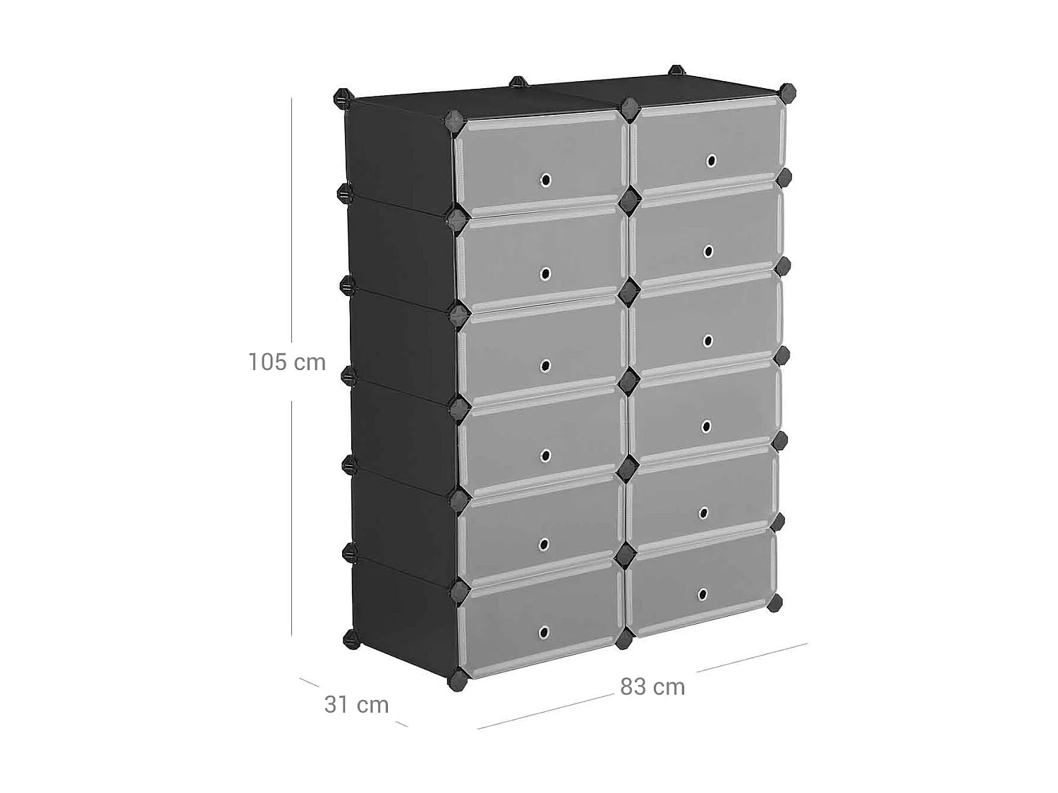 Schuhregal 83x31x105 cm schwarz