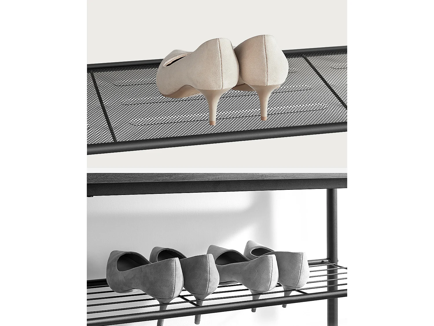 Meuble à chaussures 100x30x92,5 cm noir brun rustique Indestic