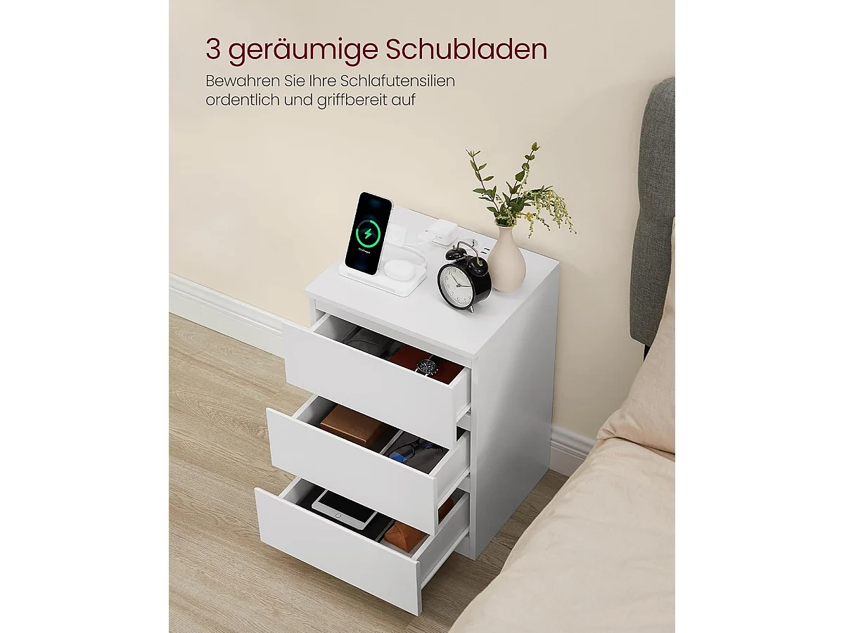 Stolik nocny 40x35x59 cm biały