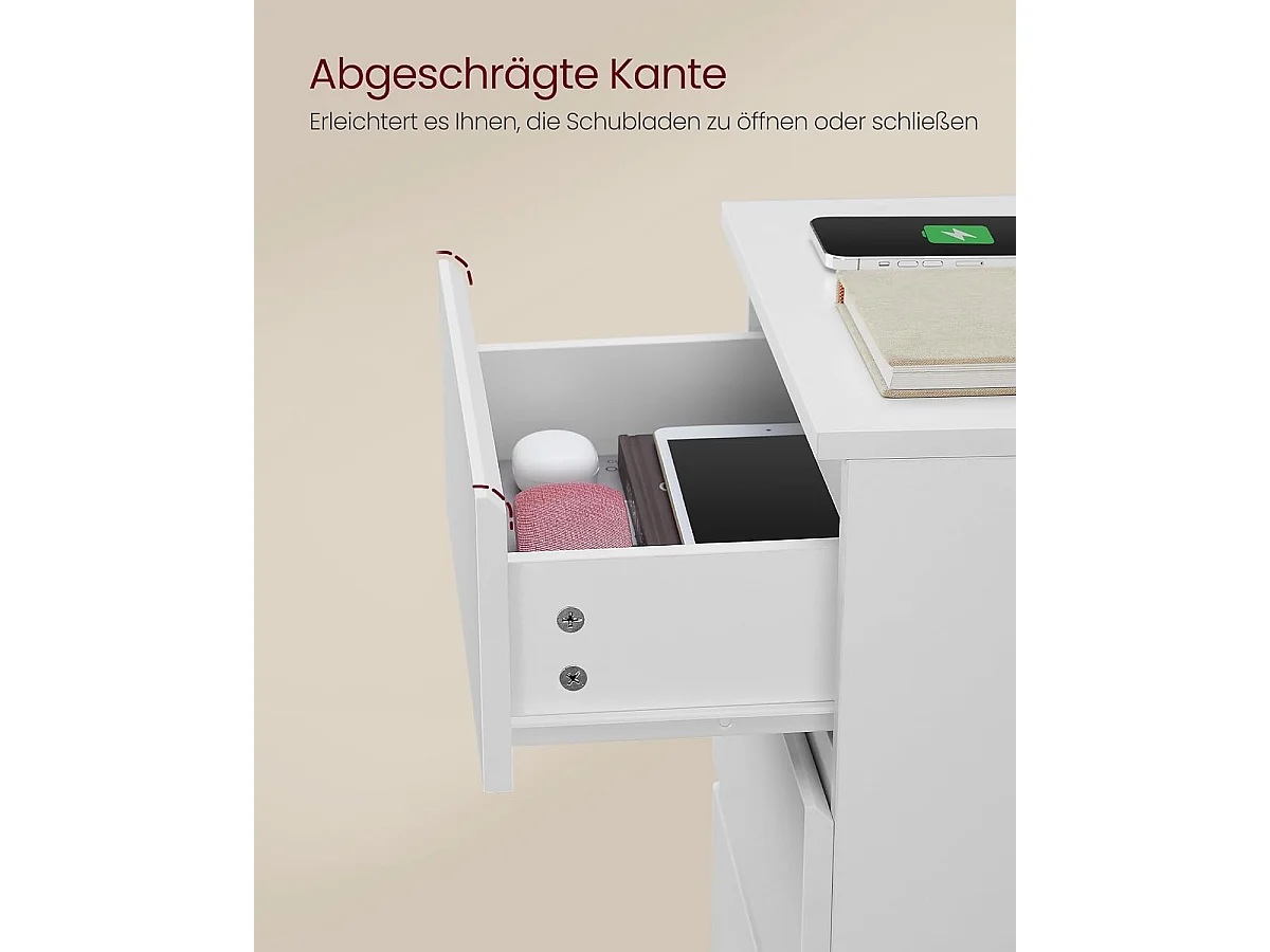 Stolik nocny 40x35x59 cm biały