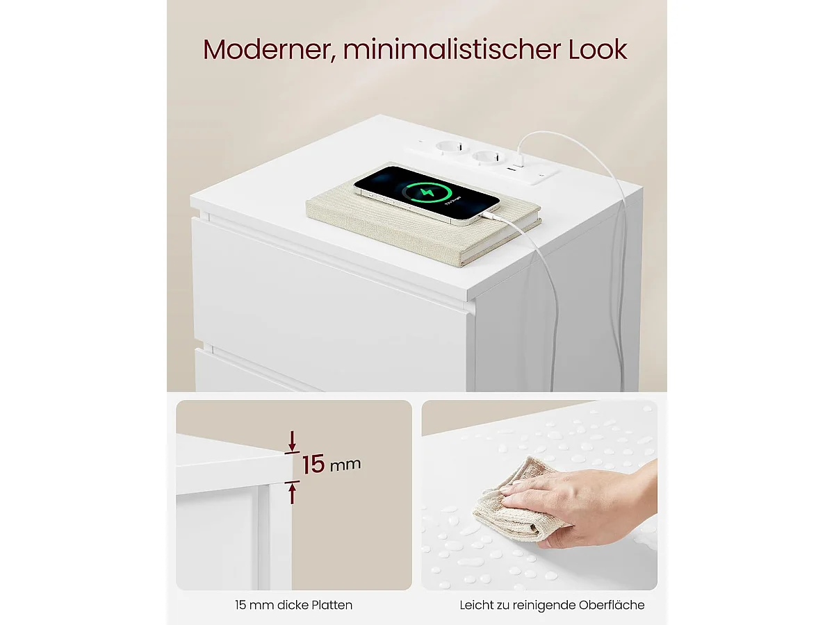 Stolik nocny 40x35x59 cm biały