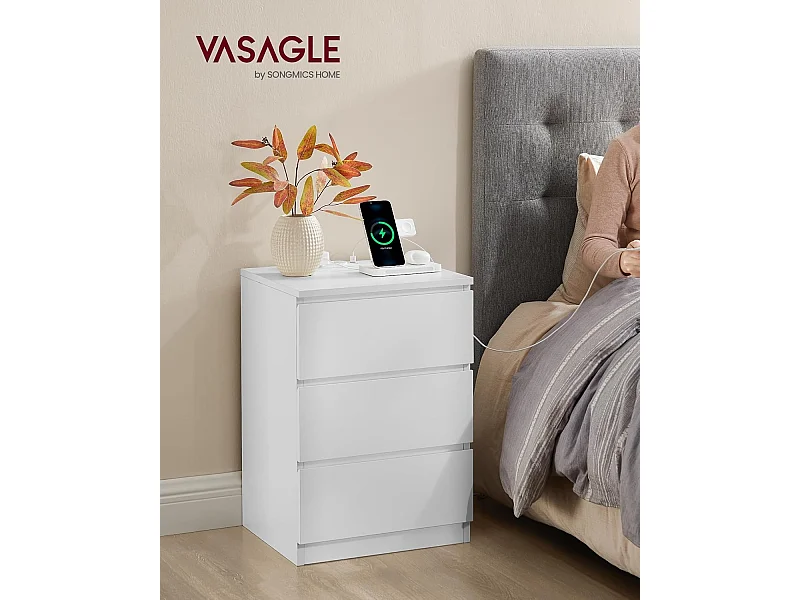 Stolik nocny 40x35x59 cm biały