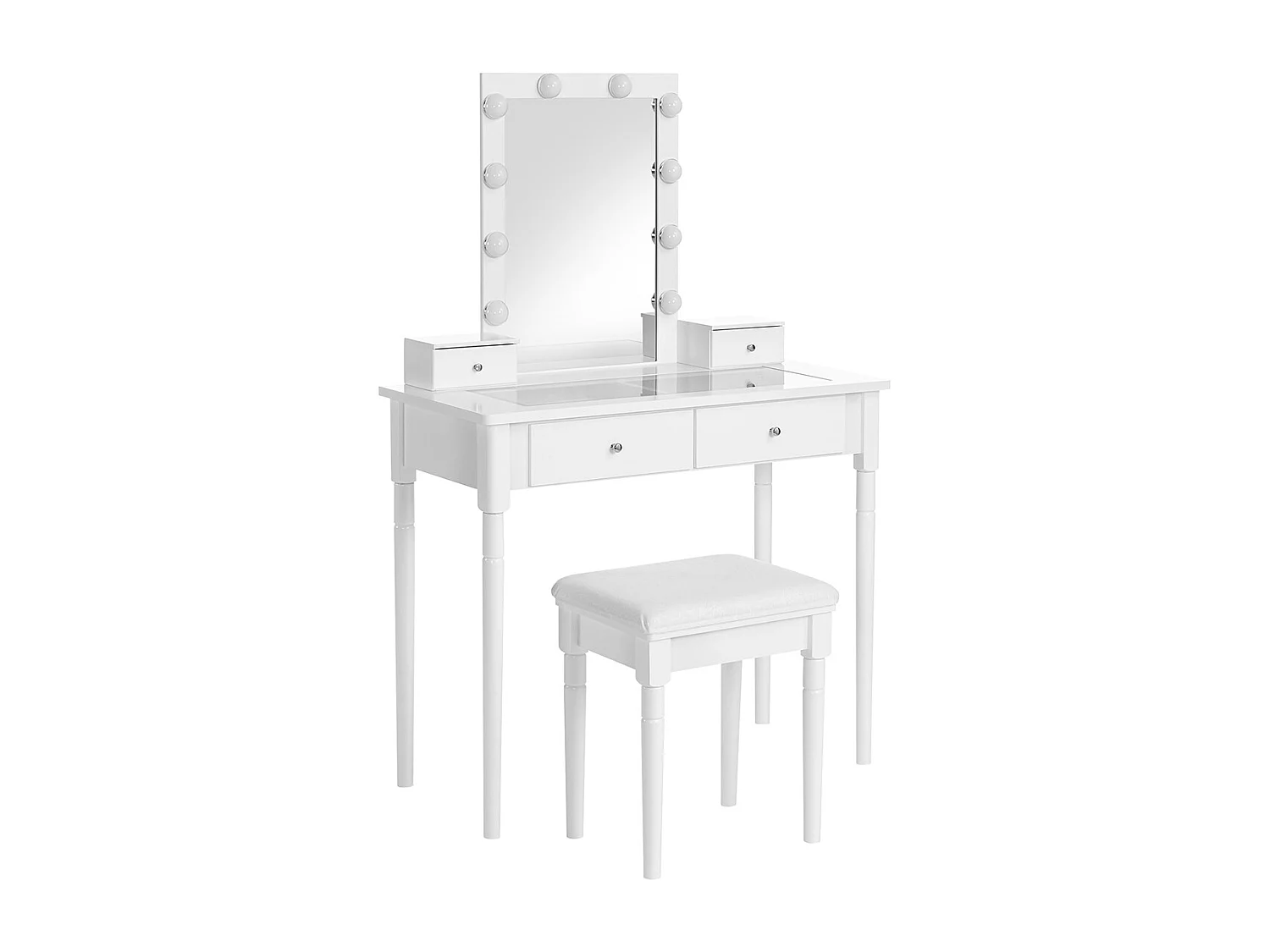 Frisiertisch-Set 90x40x134 cm weiß