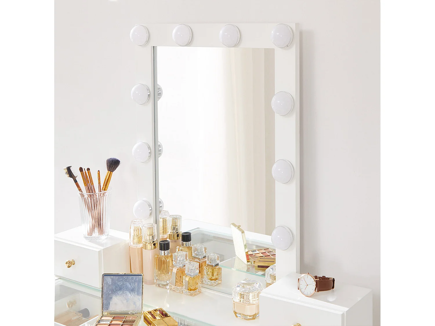 Frisiertisch-Set 90x40x134 cm weiß