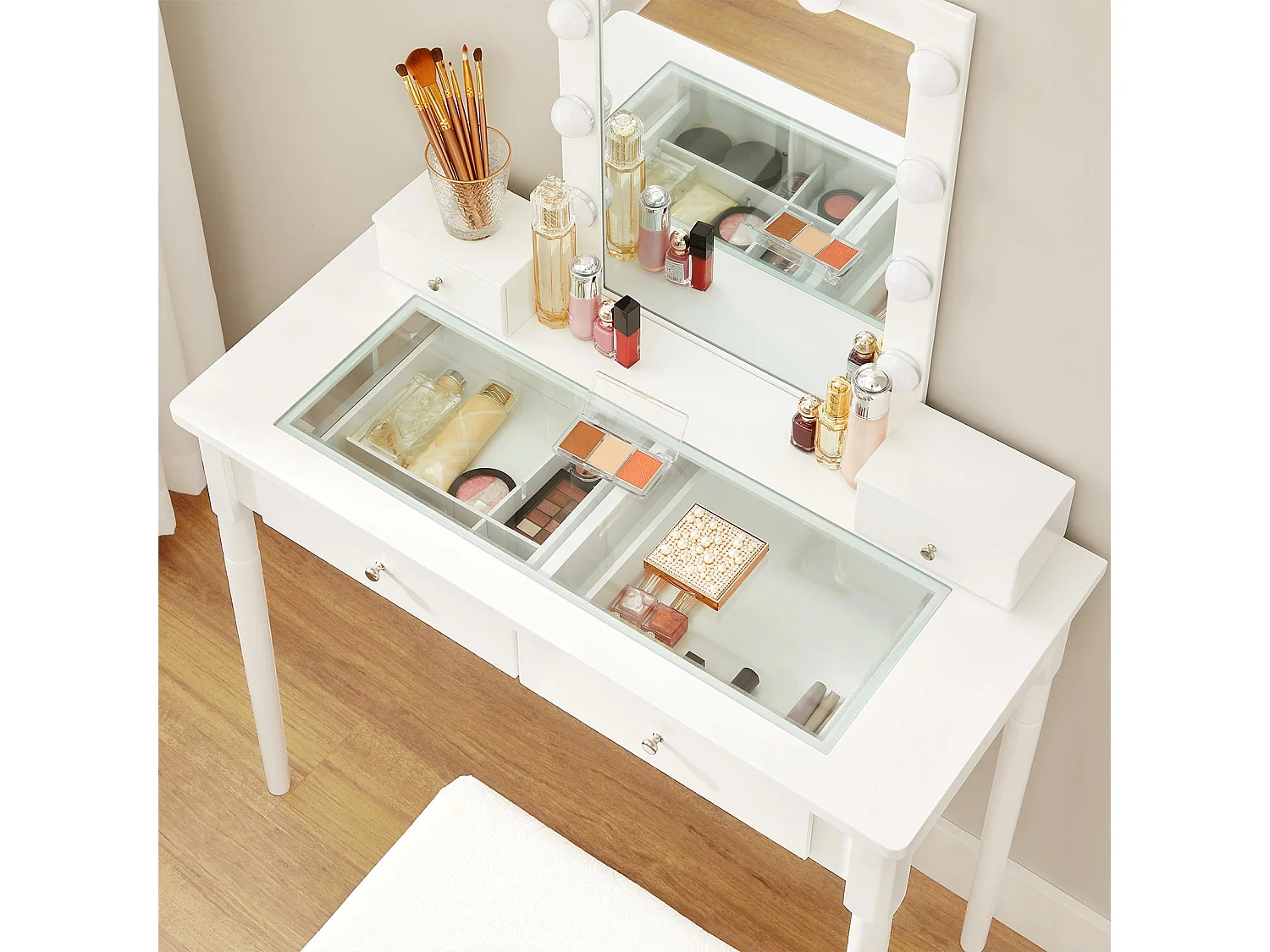 Frisiertisch-Set 90x40x134 cm weiß