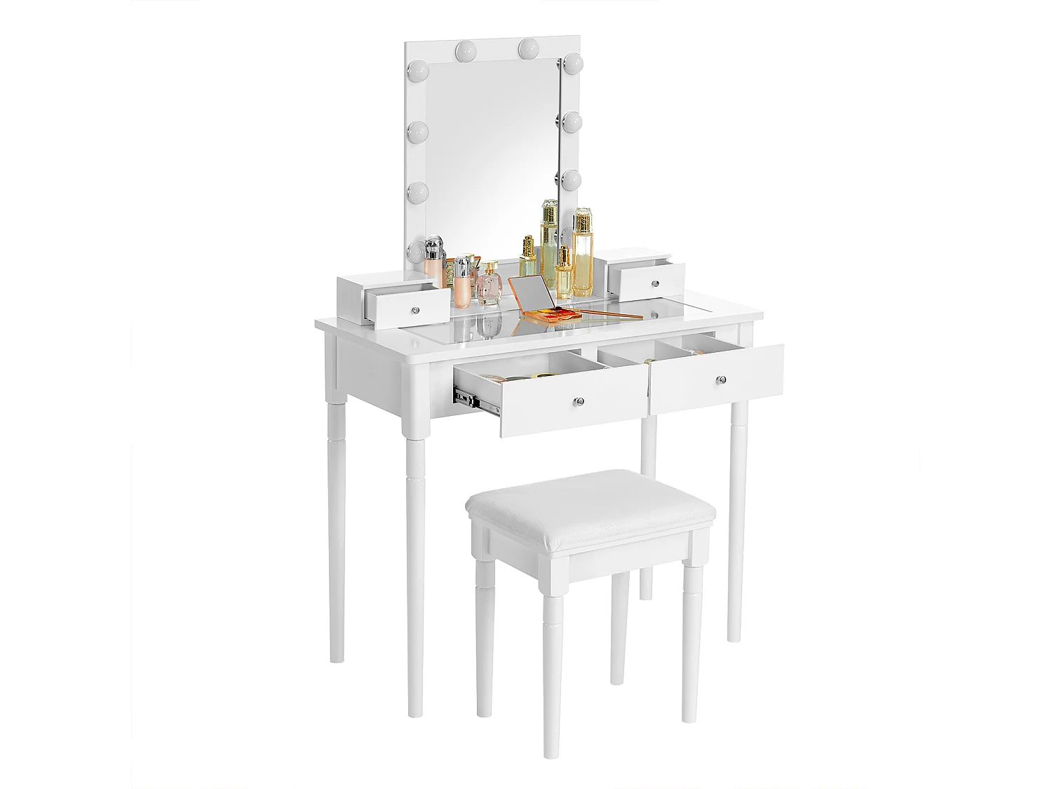 Frisiertisch-Set 90x40x134 cm weiß