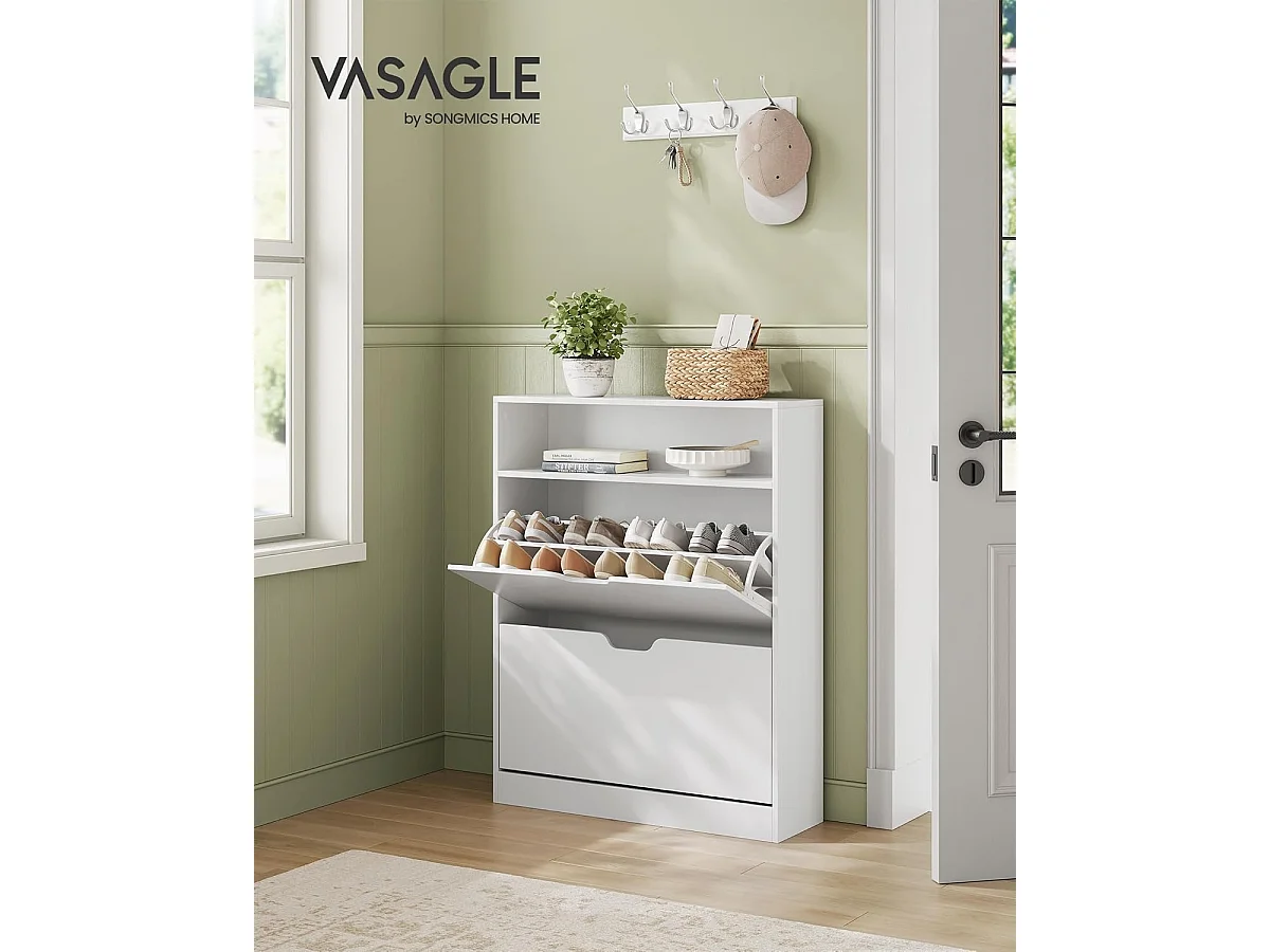 Étagère à chaussures 24x80x102 cm blanc