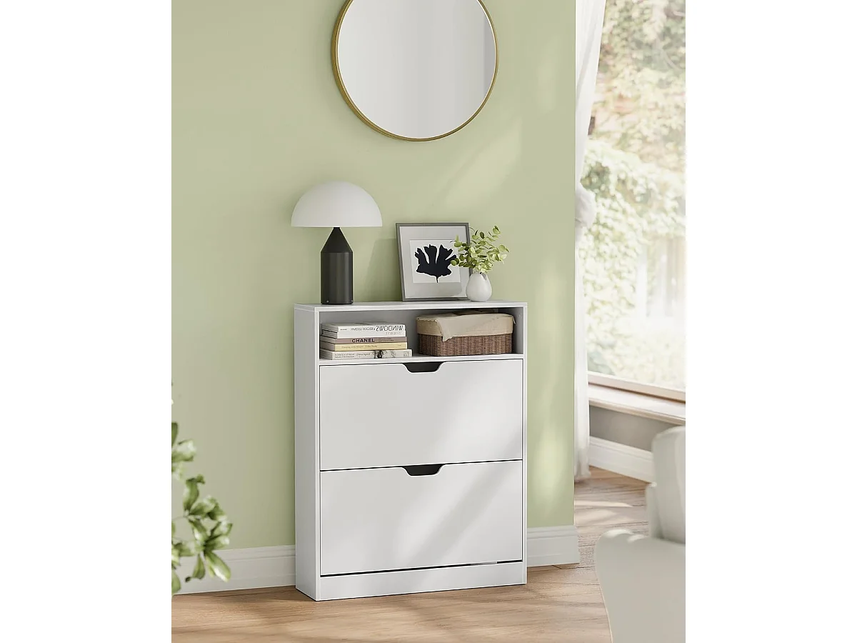 Étagère à chaussures 24x80x102 cm blanc