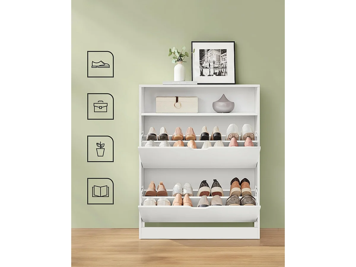 Étagère à chaussures 24x80x102 cm blanc