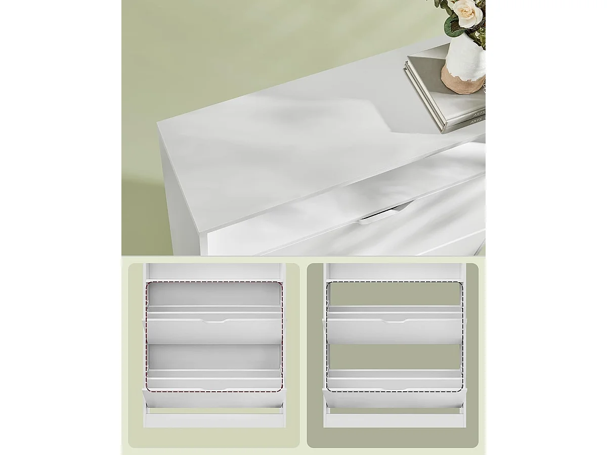 Étagère à chaussures 24x80x102 cm blanc