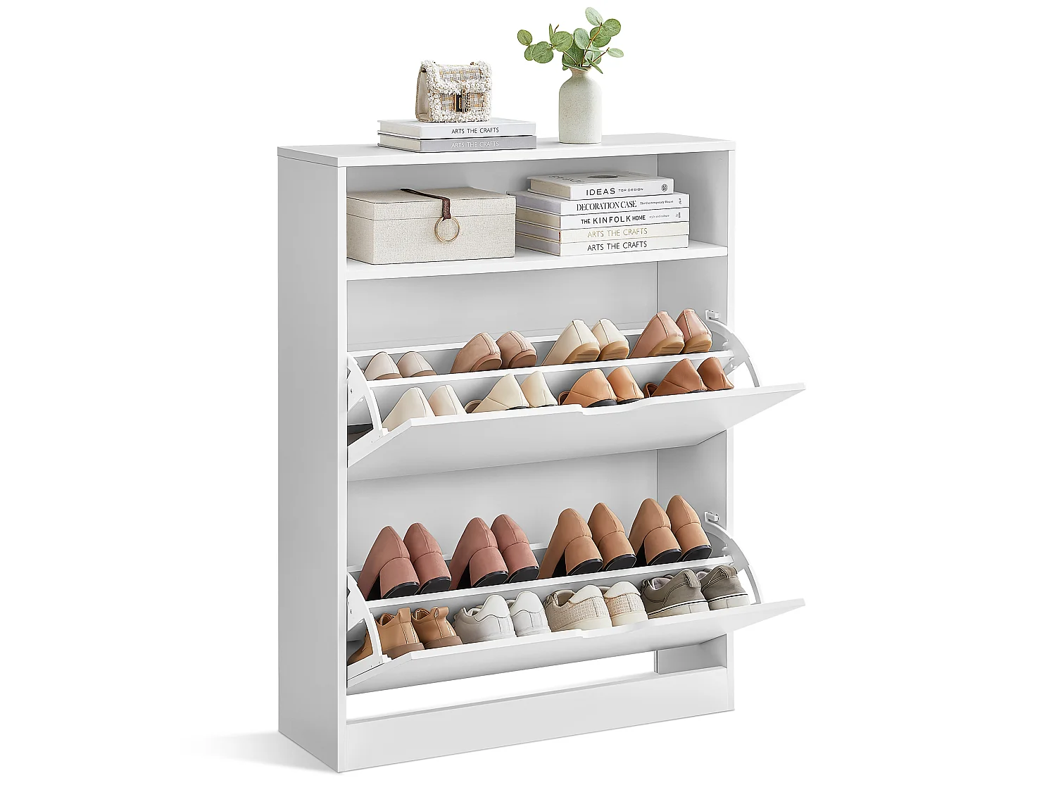 Schuhregal 24x80x102 cm weiß