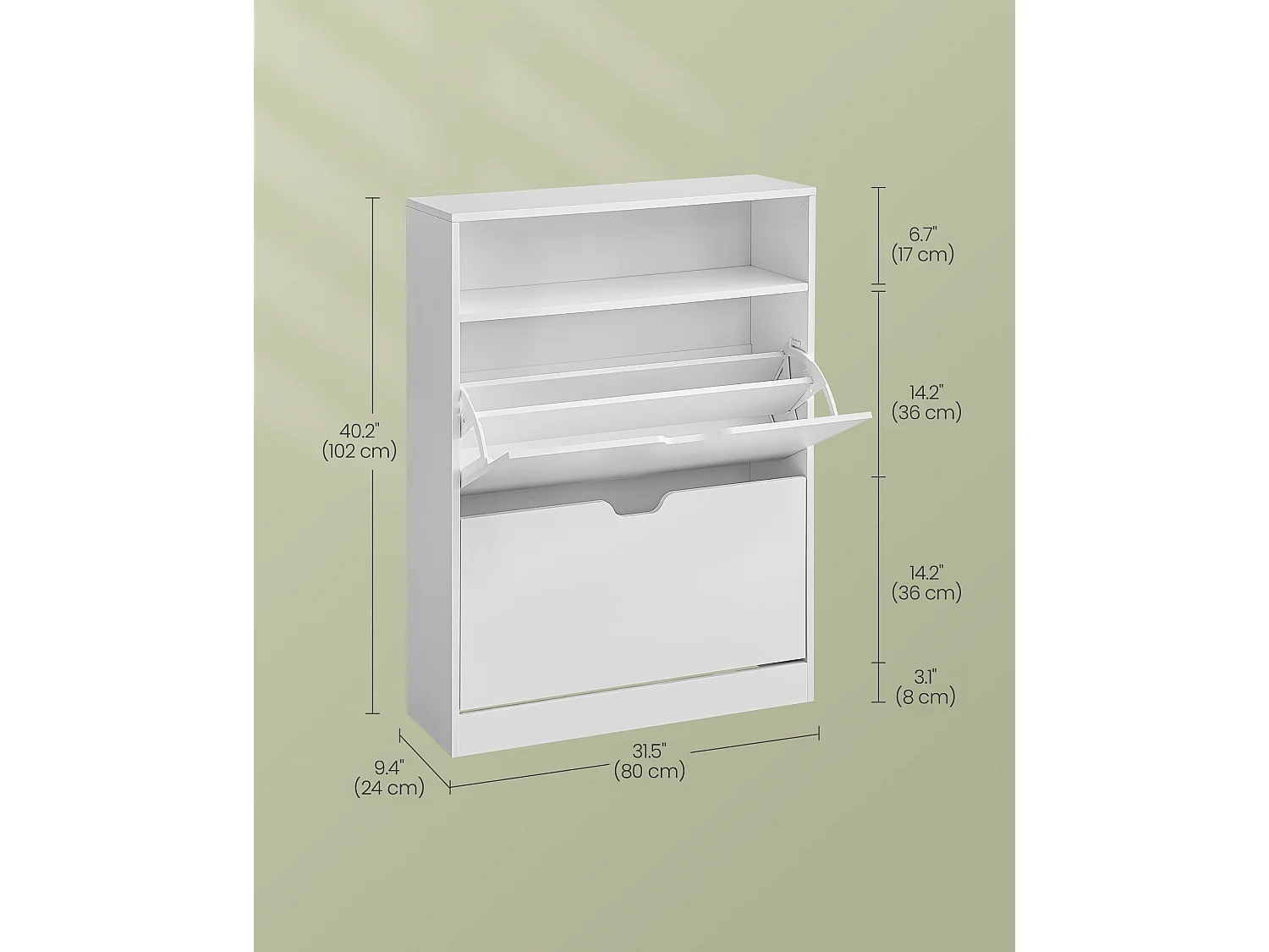 Schuhregal 24x80x102 cm weiß