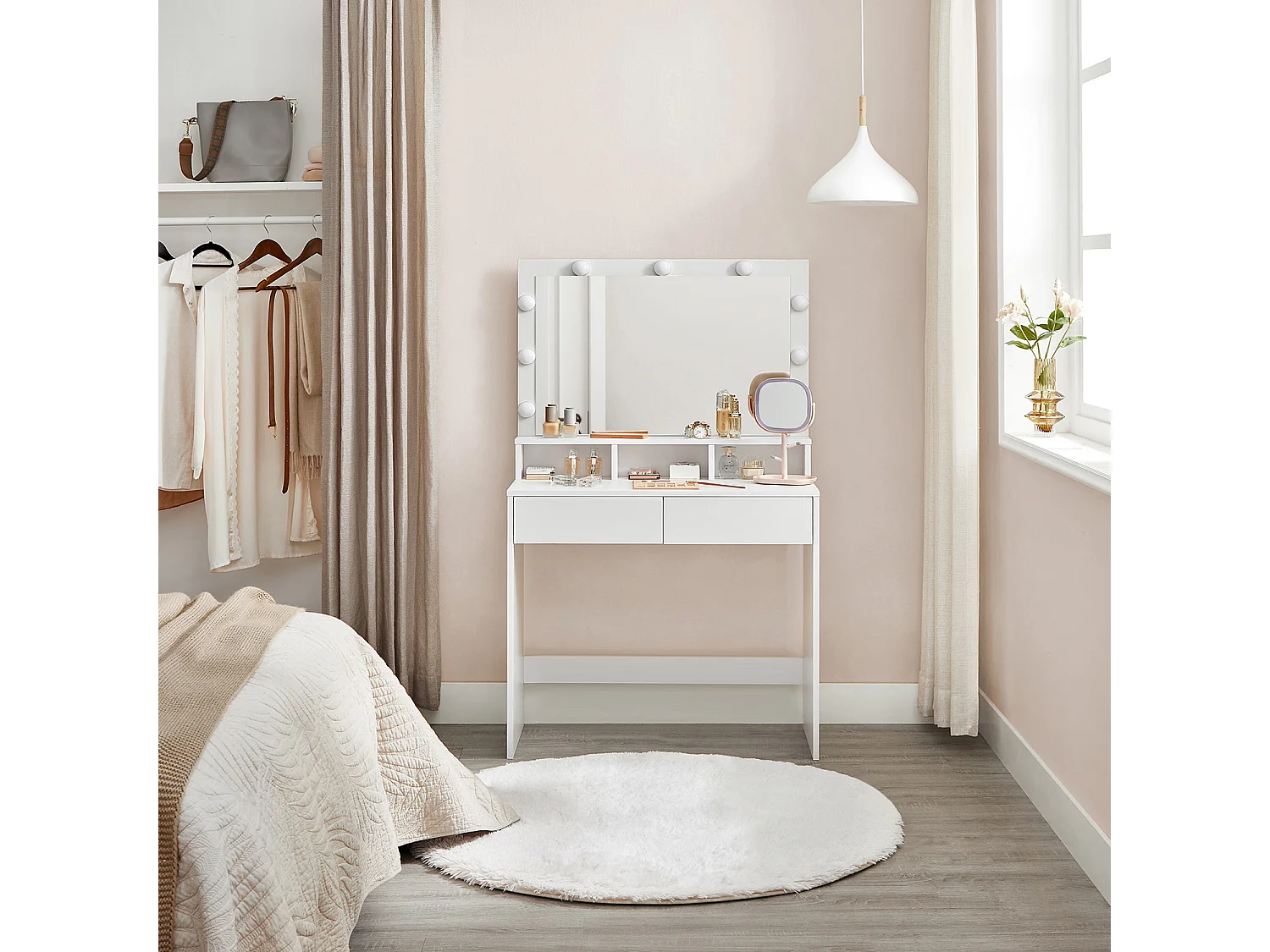 Frisiertisch 80x40x140 cm weiß RDT120T10