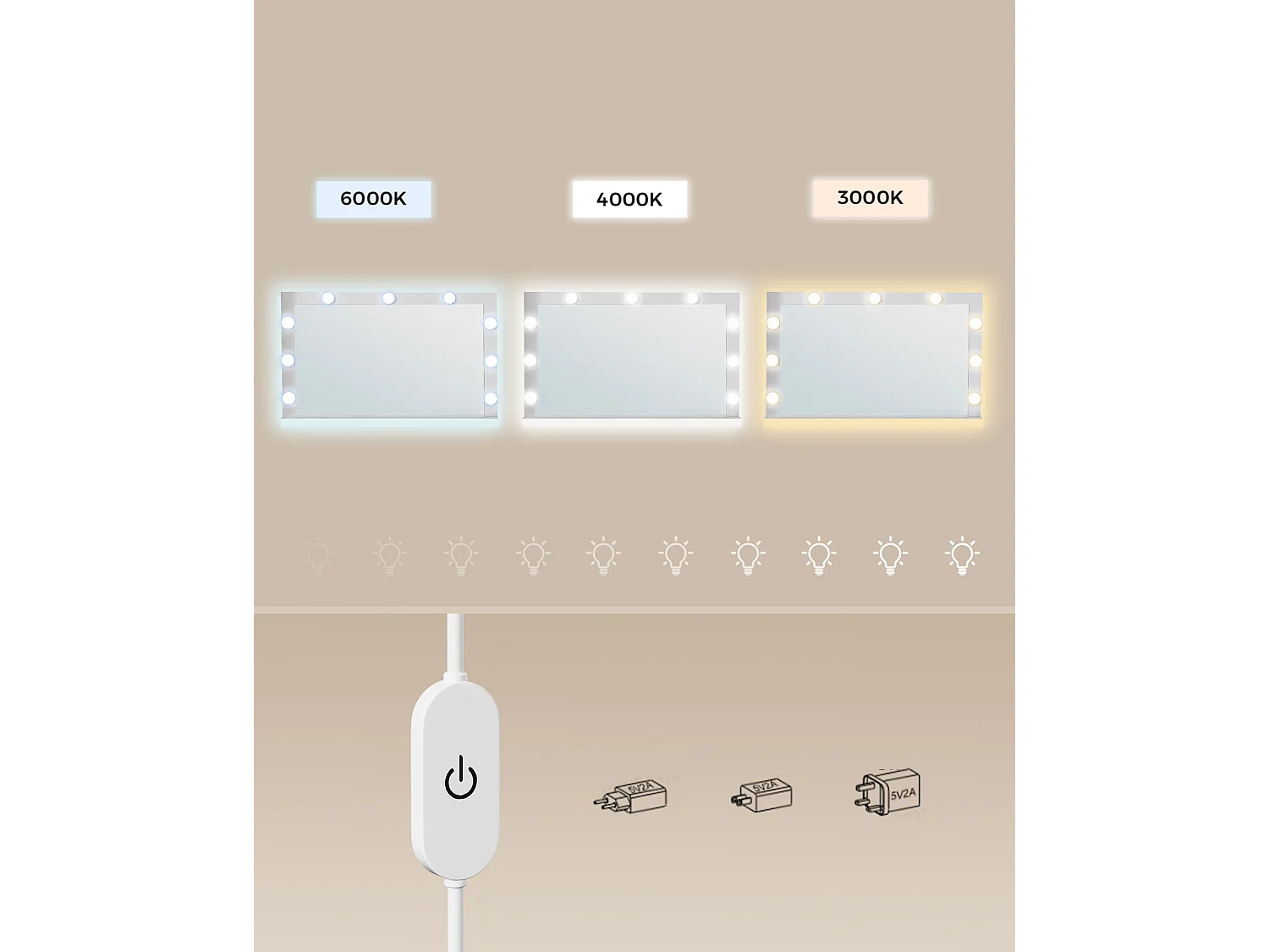 Toiletbord, 80x40x140 cm, Hvid