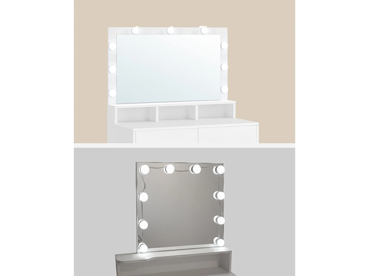 Toiletbord, 80x40x140 cm, Hvid