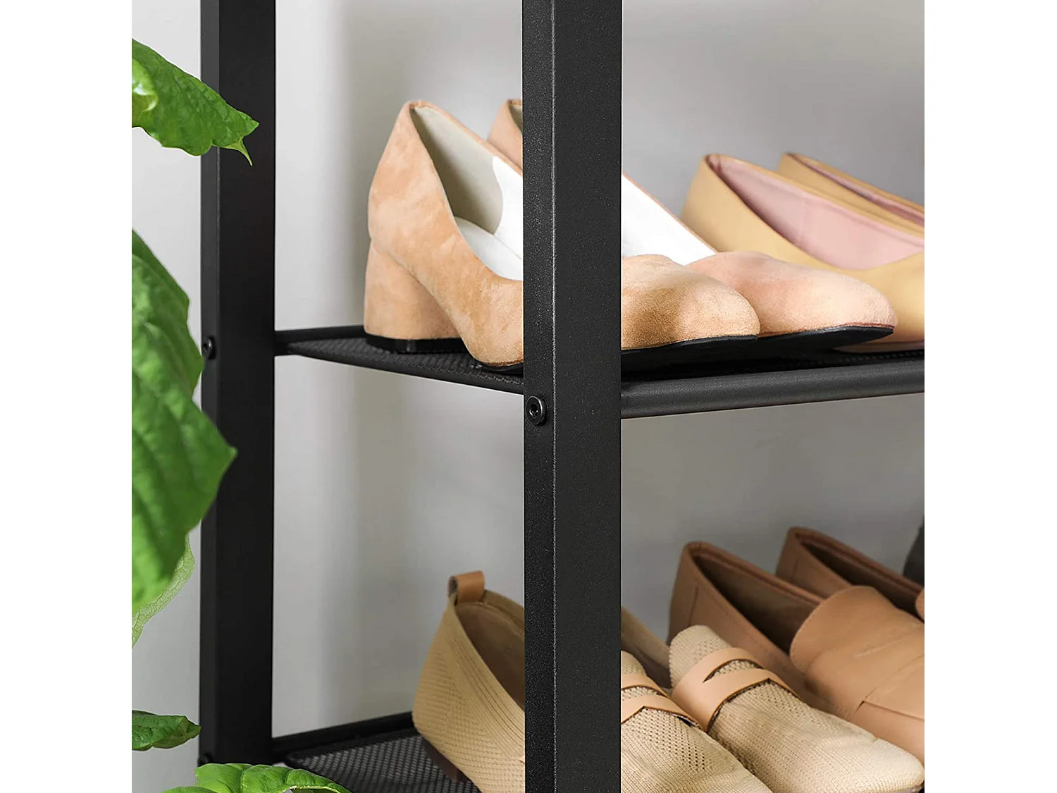 Étagère à chaussures 100x30x92,5 cm blanc noir Indestic