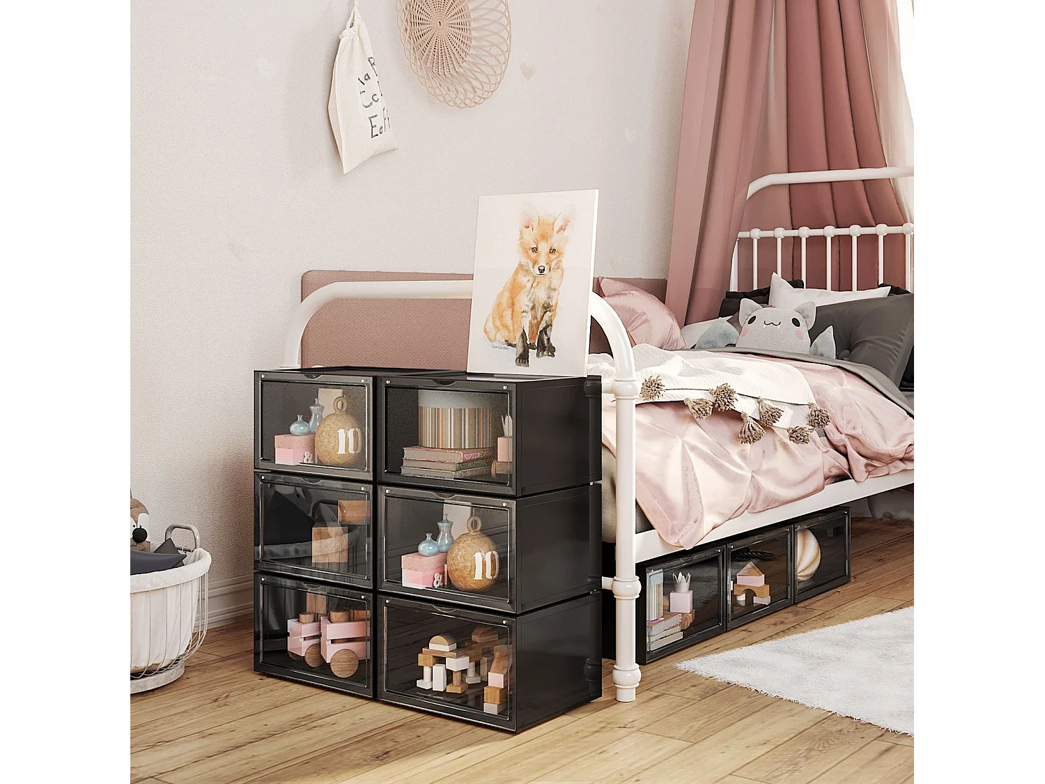 Plastic shoe box 36x28x22 cm black