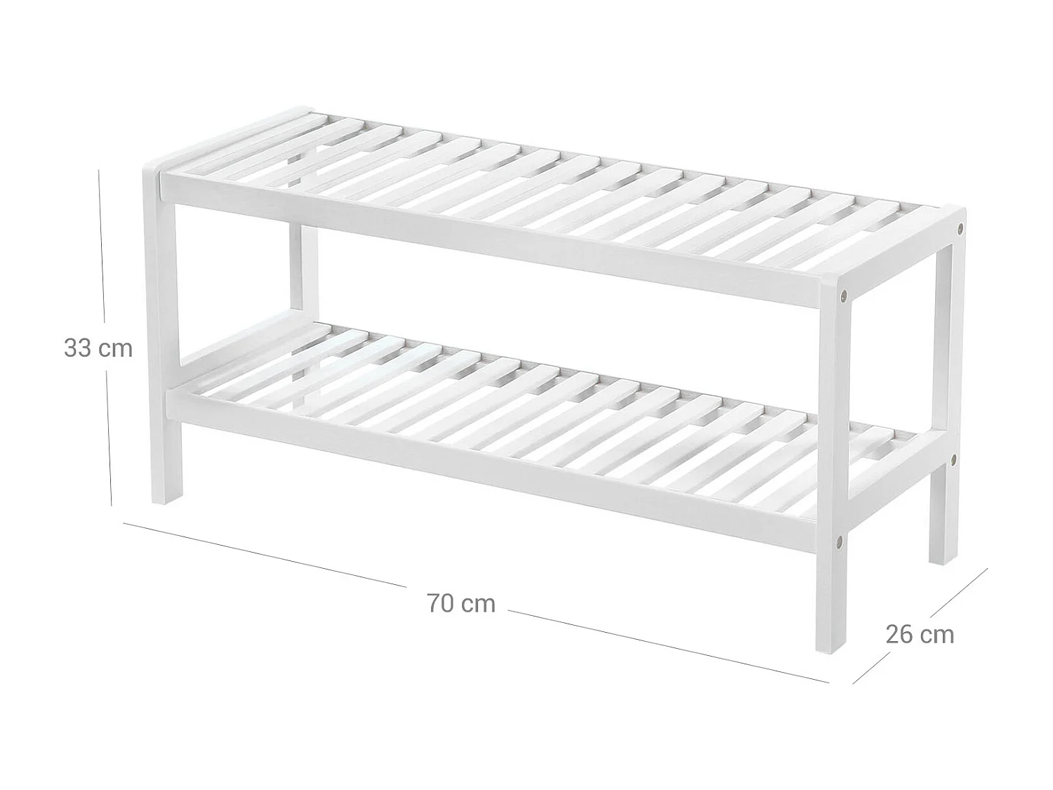 Étagère à chaussures 70x26x33 cm blanche