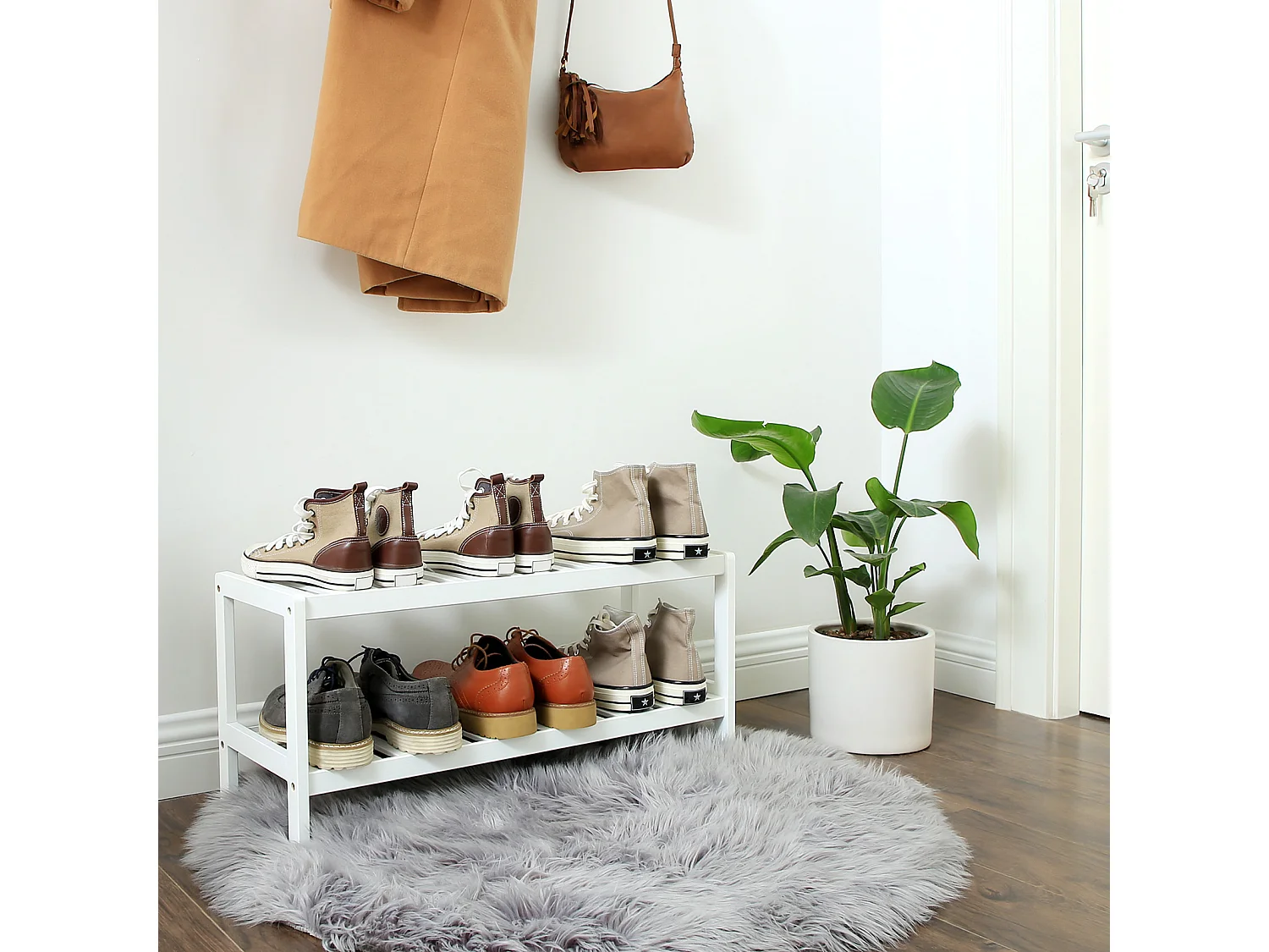 Schuhregal 70x26x33 cm weiß