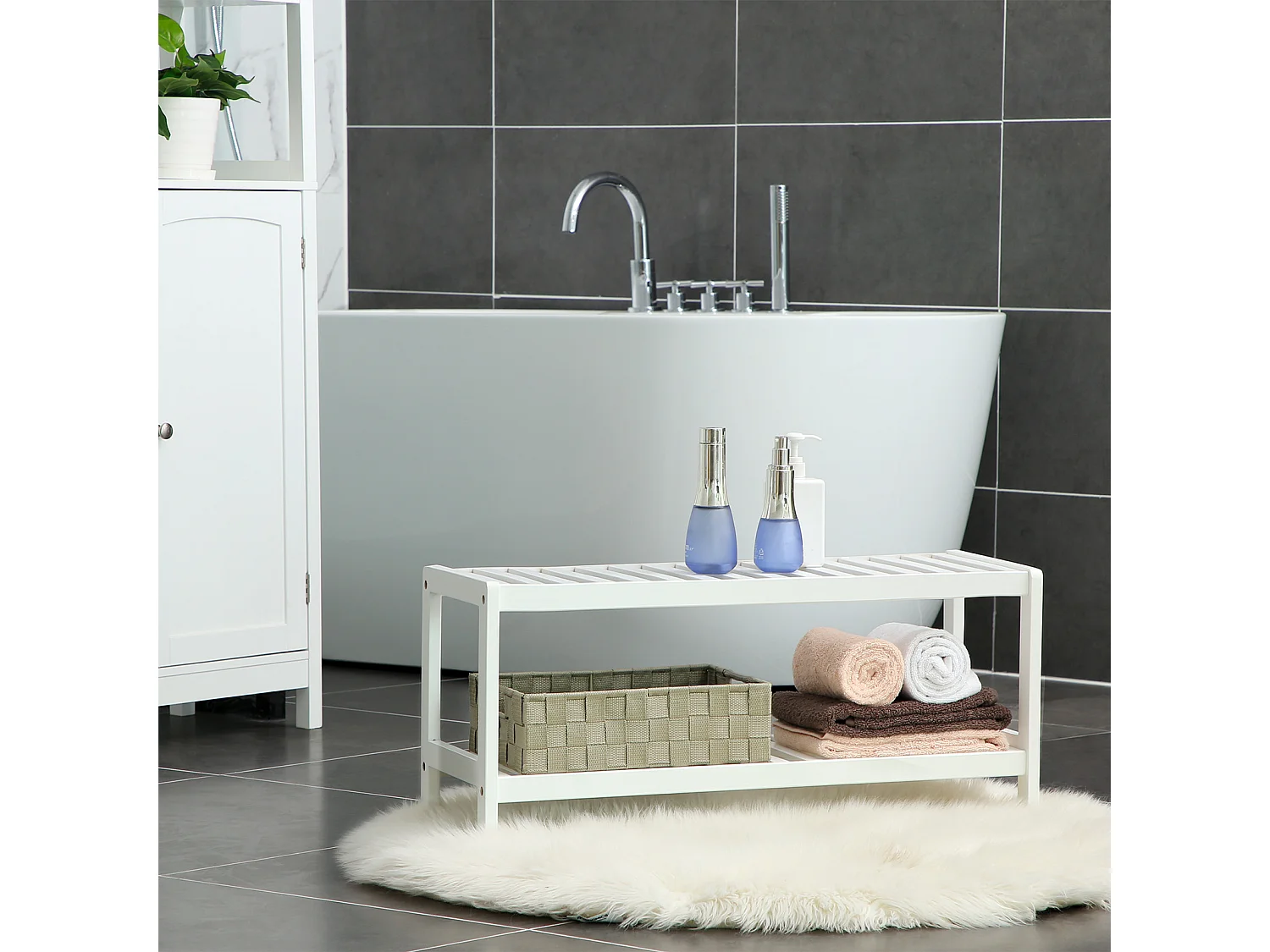 Schuhregal 70x26x33 cm weiß