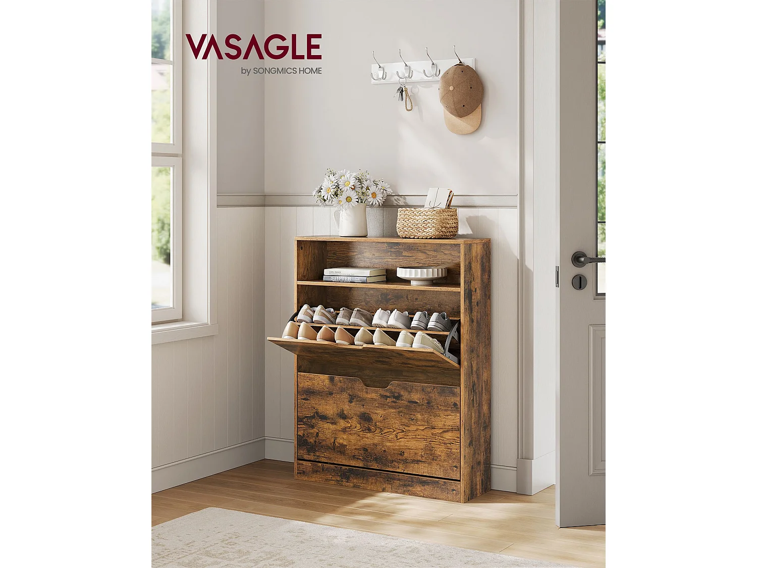 Schuhschrank 24x80x102 cm braun