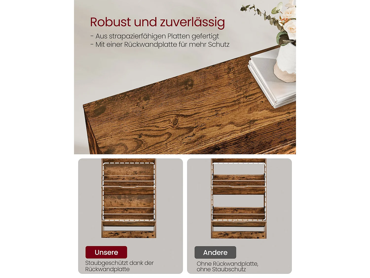 Schuhschrank 24x80x102 cm braun