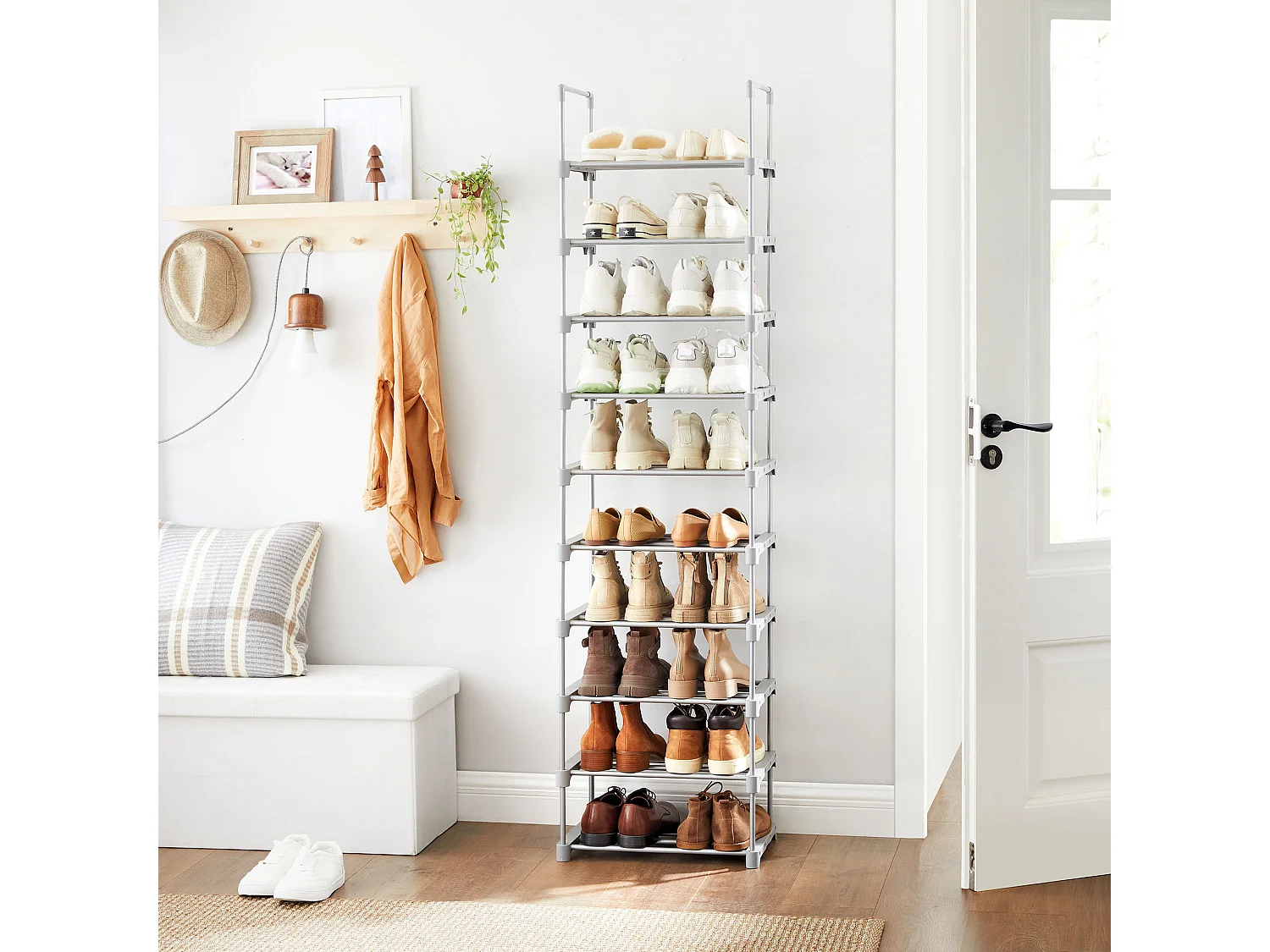 Étagère à chaussures 30x45x174 cm gris