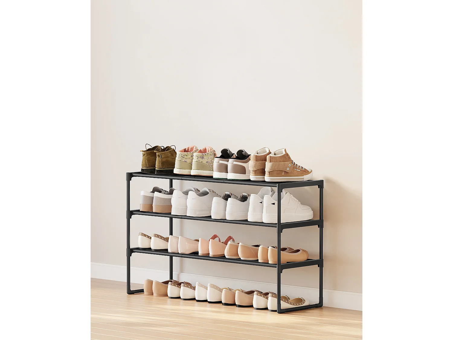 Regał na buty 92x30x55 cm czarny