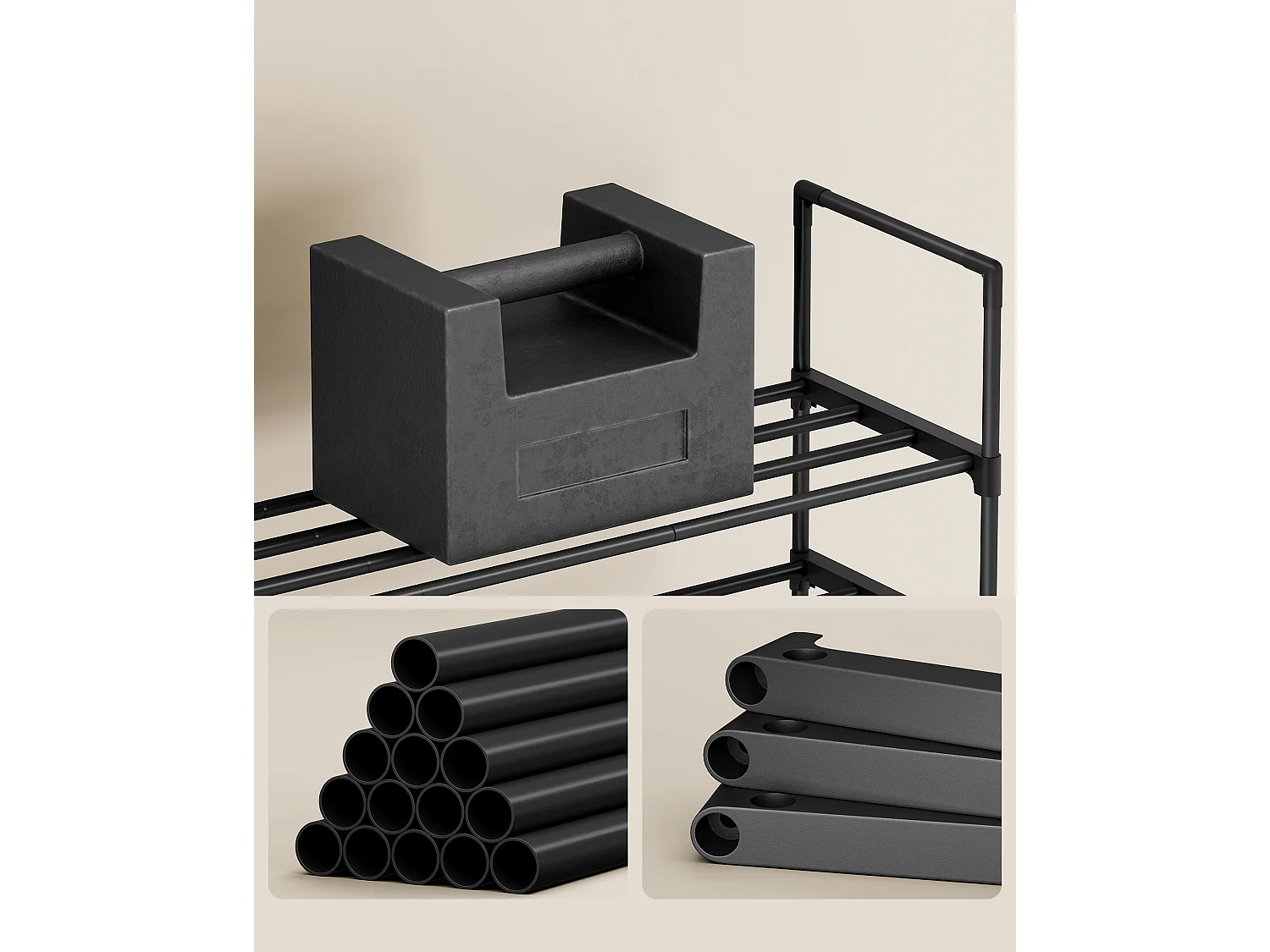 Regał na buty 92x30x55 cm czarny