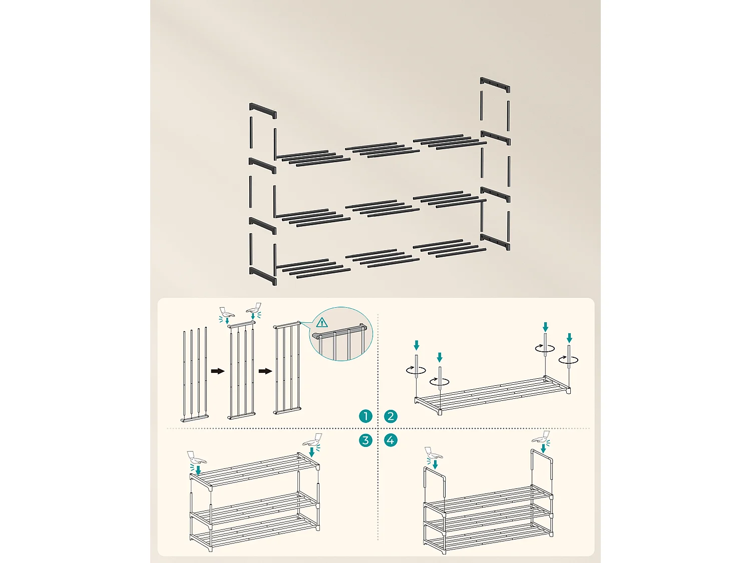 Regał na buty 92x30x55 cm czarny