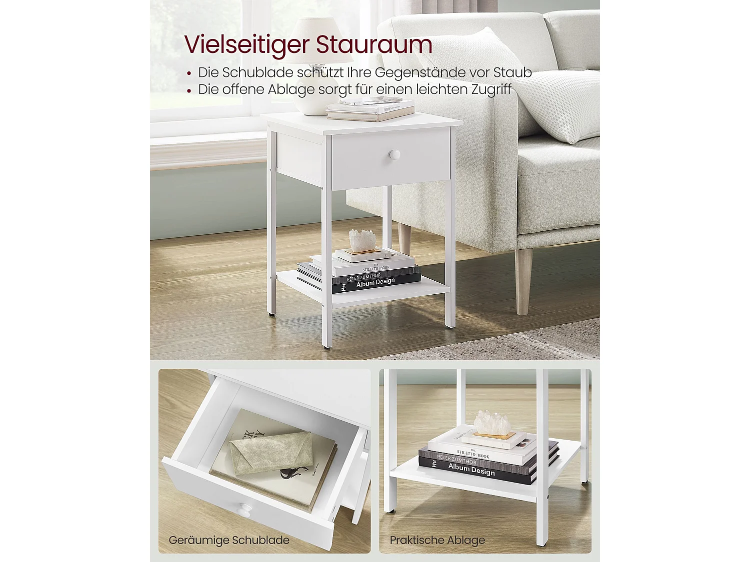 End table 40x40x55 cm white