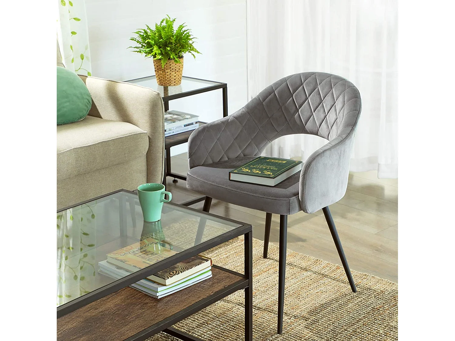 Cadeira de Jantar 57x56x77 cm cinza