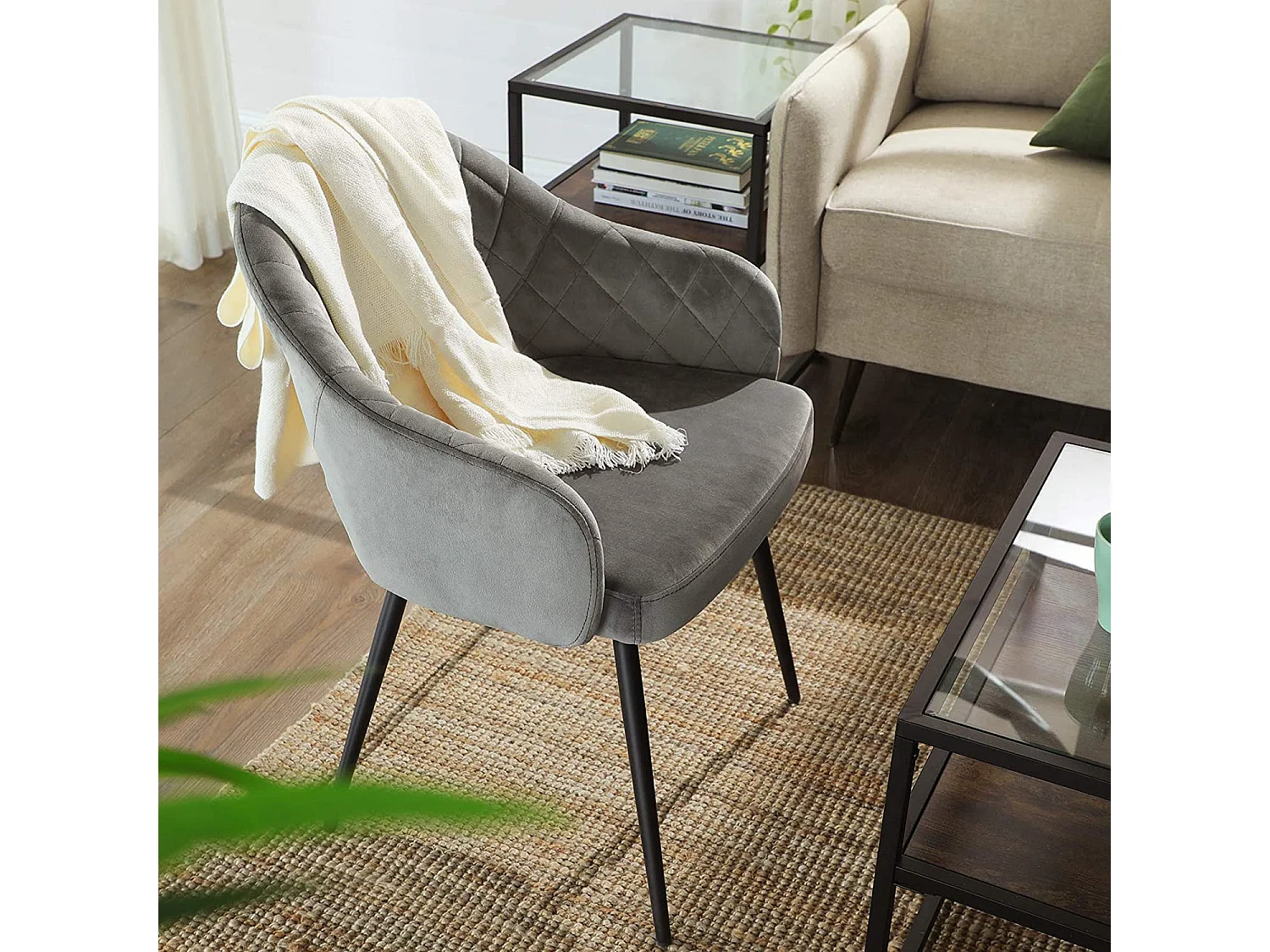 Cadeira de Jantar 57x56x77 cm cinza