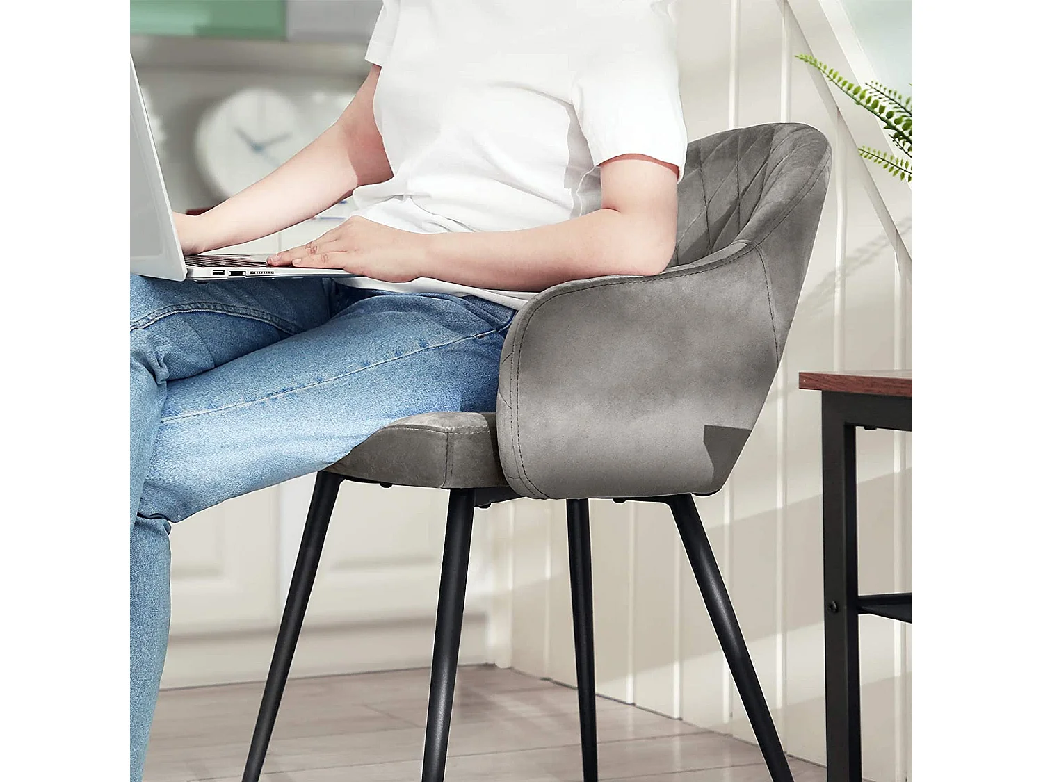 Cadeira de Jantar 57x56x77 cm cinza